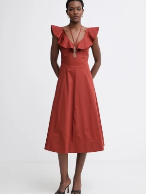 Twinset sukienka rozkloszowana bawełniana z elastanem