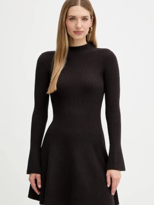 Twinset sukienka z dodatkiem wełny kolor brązowy mini rozkloszowana 252TT3140