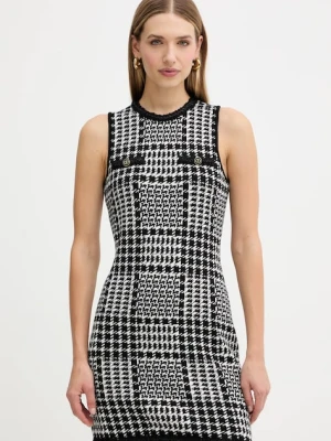 Twinset sukienka z dodatkiem wełny kolor czarny mini dopasowana 252TT3042