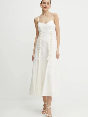 Twinset sukienka z domieszką lnu