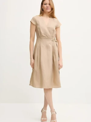 Twinset sukienka z domieszką lnu