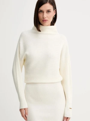 Twinset sukienka z wełną kolor beżowy mini dopasowana 252LI3QAA