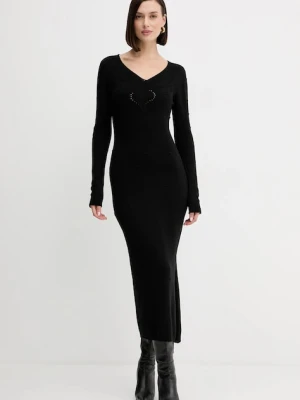 Twinset sukienka z wełną kolor czarny maxi prosta 252TP3330