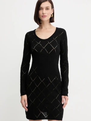Twinset sukienka z wełną kolor czarny mini prosta 252TP3471