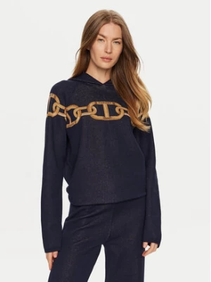 TWINSET Sweter 241TP3520 Granatowy Loose Fit