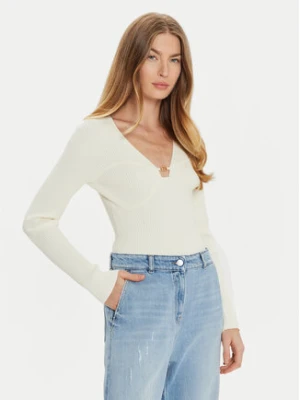 TWINSET Sweter 242TP3132 Écru Slim Fit