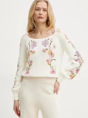 Twinset sweter bawełniany kolor beżowy 251TP3642