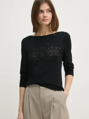 Twinset sweter damski kolor czarny lekki 251TP3432