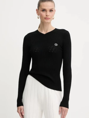Twinset sweter damski kolor czarny lekki 252TP3241
