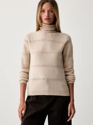 Twinset sweter damski wełniany beżowy
