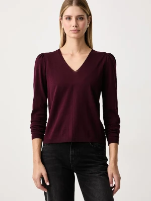 Twinset sweter damski wełniany bordowy