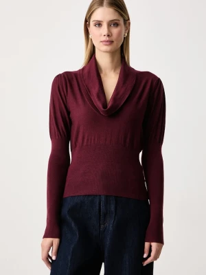 Twinset sweter damski wełniany bordowy