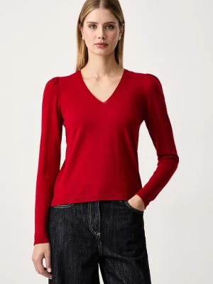 Twinset sweter damski wełniany czerwony