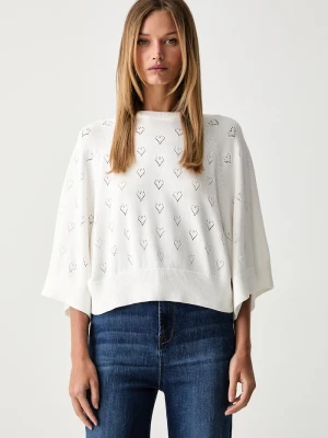 Twinset sweter damski z dodatkiem kaszmiru beżowy