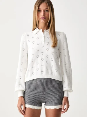 Twinset sweter damski z dodatkiem kaszmiru beżowy