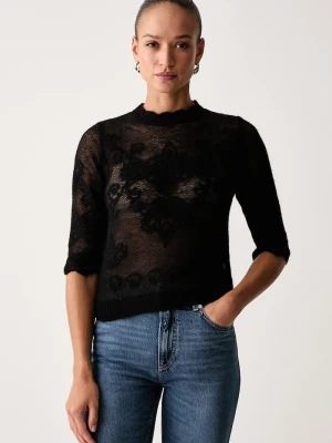 Twinset sweter damski z dodatkiem wełny czarny