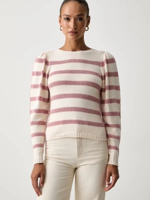 Twinset sweter damski z wełną beżowy