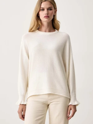 Twinset sweter damski z wełną beżowy