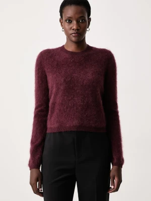 Twinset sweter damski z wełną bordowy