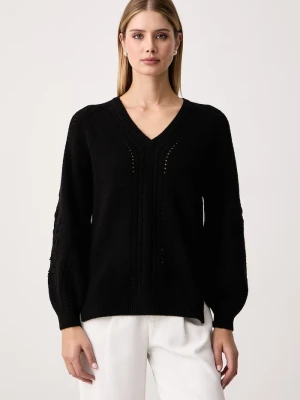 Twinset sweter damski z wełną czarny