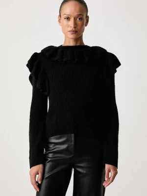 Twinset sweter damski z wełną i alpaką czarny