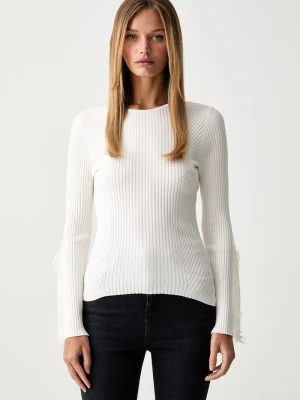 Twinset sweter damski z wiskozą beżowy