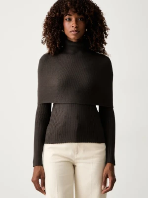 Twinset sweter damski z wiskozą brązowy