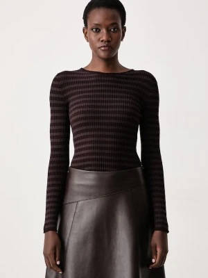 Twinset sweter damski z wiskozą brązowy