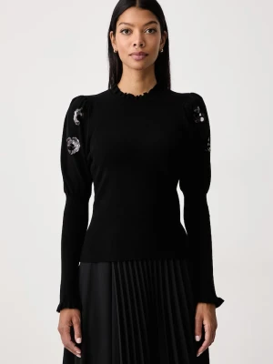 Twinset sweter damski z wiskozą czarny