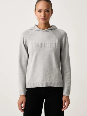 Twinset sweter damski z wiskozą szary