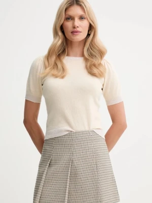 Twinset sweter wełniany damski kolor beżowy lekki 252TP3581