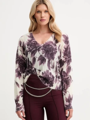 Twinset sweter wełniany damski kolor beżowy lekki 252TP3591