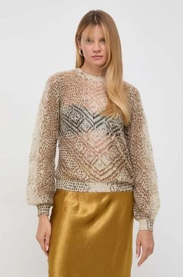Twinset sweter wełniany damski kolor beżowy lekki