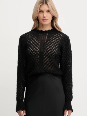 Twinset sweter wełniany damski kolor czarny 252TP3520