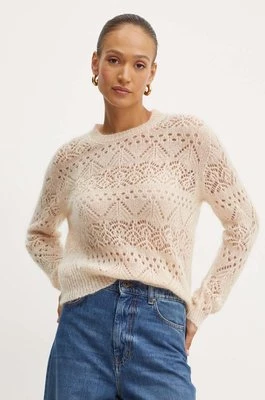 Twinset sweter wełniany damski kolor pomarańczowy lekki 242TP3690