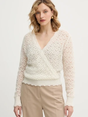 Twinset sweter z dodatkiem moheru damski kolor beżowy lekki 252TT3200