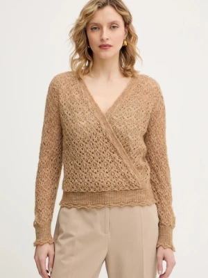 Twinset sweter z dodatkiem moheru damski kolor granatowy lekki 252TT3200