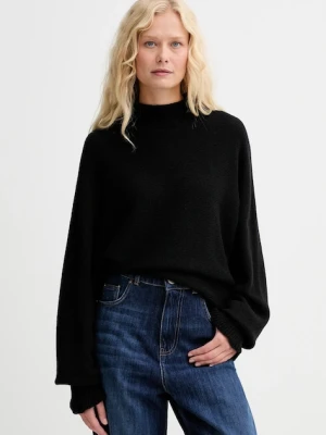 Twinset sweter z dodatkiem wełny damski kolor czarny lekki 252TT3353