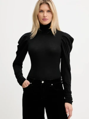 Twinset sweter z dodatkiem wełny damski kolor czarny lekki z golfem 252AT3080