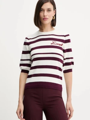 Twinset sweter z domieszką kaszmiru damski kolor bordowy lekki 252TP3090
