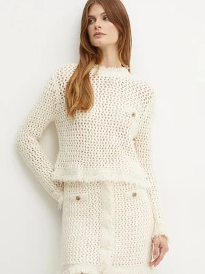 Twinset sweter z domieszką wełny damski kolor beżowy 242TP3770