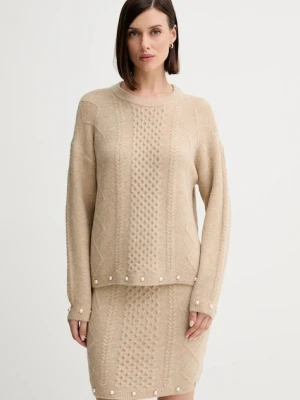 Twinset sweter z domieszką wełny damski kolor beżowy lekki 252AP3043