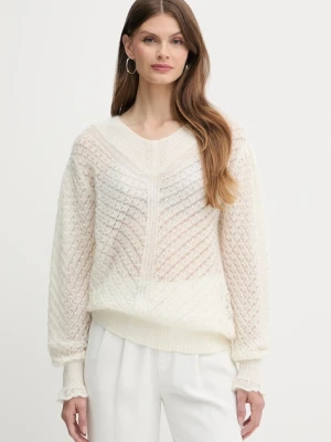 Twinset sweter z domieszką wełny damski kolor beżowy lekki 252TP3522