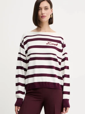 Twinset sweter z domieszką wełny damski kolor bordowy lekki 252TP3091