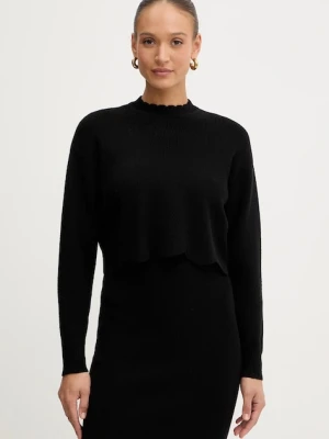 Twinset sweter z domieszką wełny damski kolor czarny 252TT3210