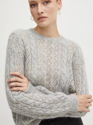 Twinset sweter z domieszką wełny damski kolor szary 242TP3691