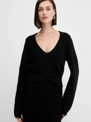 Twinset sweter z wełną kolor czarny 252TT3062