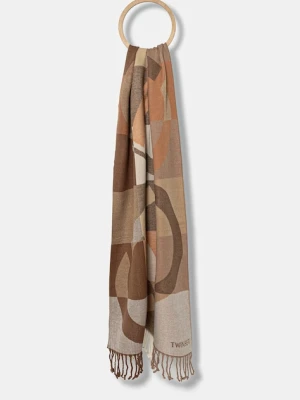 Twinset szalik damski kolor brązowy wzorzysty 252TA4170
