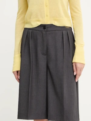 Twinset szorty damskie kolor szary gładkie high waist 252TF2042