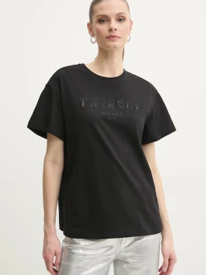 Twinset t-shirt bawełniany czarny